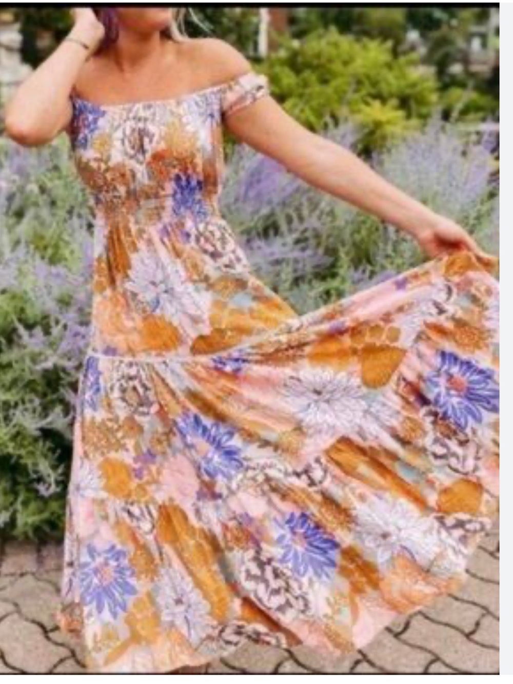 Anthropologie Abel the Label Midi Maxi Floral Off-Shoulder Dress. Size Small.